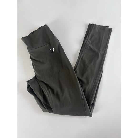 Gymshark Women's Mesh Placement Gym Leggings Green Medium B8A6F Ruched - Picture 3 of 9